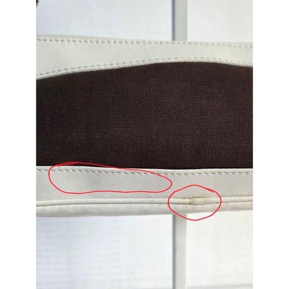 Gucci Web Sherry Line Accessory Pouch Rare Brown Canvas White Leather 92820 - Picture 13 of 15